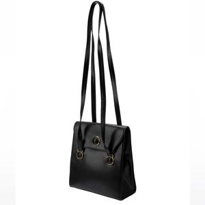 VERSACE Pebbled Leather Shoulder Bag